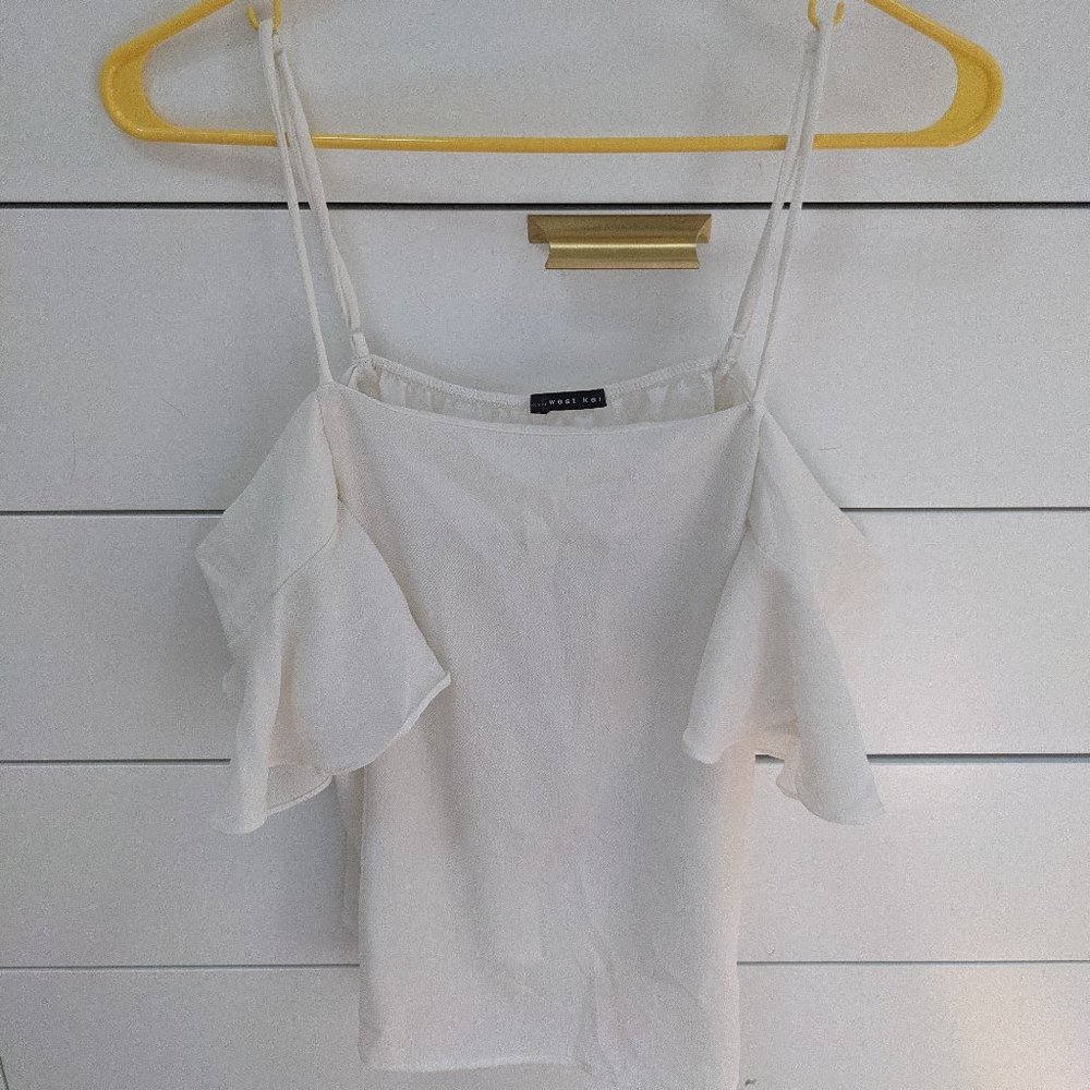 Cream off-the-shoulder top